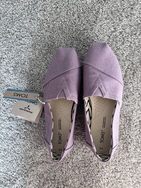 Toms Lavender Canvas Alpargata Slip-On Flats